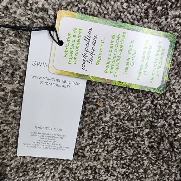 NWT VDM The Label Kasia Reversible Bikini Top 60s Floral/Pastel Tartan Small - Picture 14 of 14